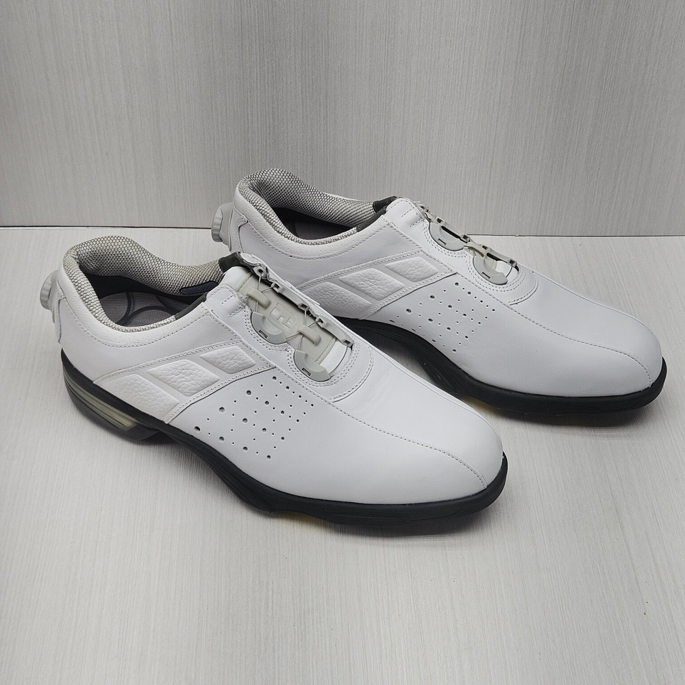 FootJoy ReelFit Mens 11 M White BOA Spiked Golf Shoes 53843 Cracked Sole Usable
